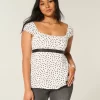 Easy Satin Tie Babydoll Top