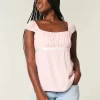 Easy Satin Tie Babydoll Top