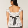 Easy Satin Tie Babydoll Top