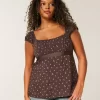 Easy Satin Tie Babydoll Top