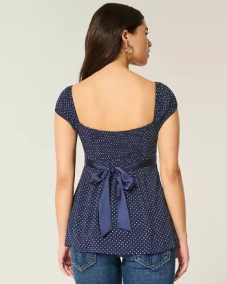 Easy Satin Tie Babydoll Top