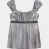 Easy Satin Tie Babydoll Top