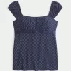 Easy Satin Tie Babydoll Top