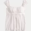 Easy Satin Tie Babydoll Top