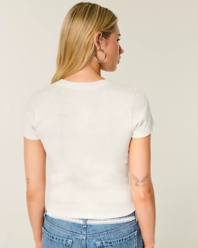 Easy Short-Sleeve Doe Print Crew Baby Tee