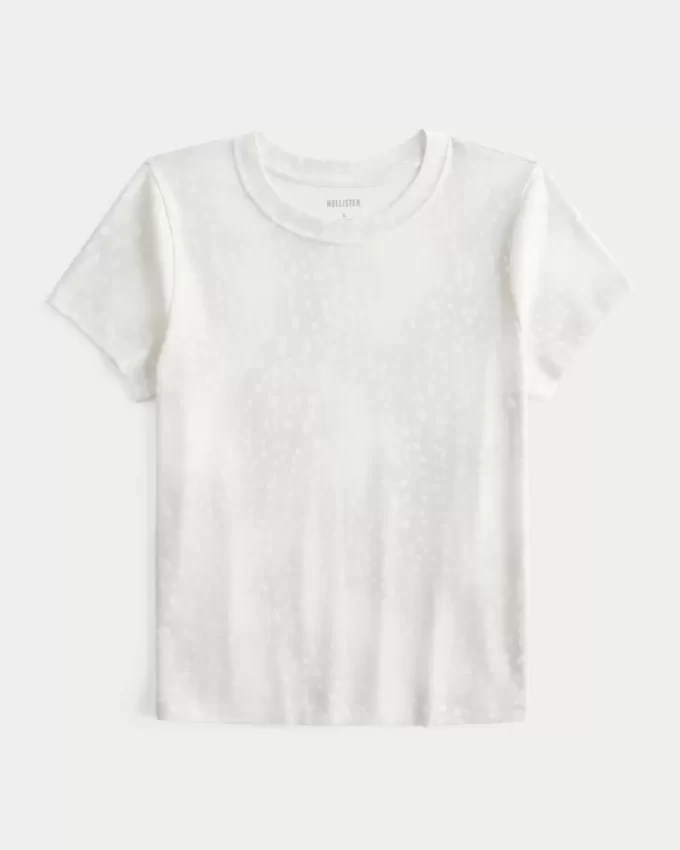 Easy Short-Sleeve Doe Print Crew Baby Tee