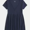 Easy Short-Sleeve Lace Trim Babydoll Top