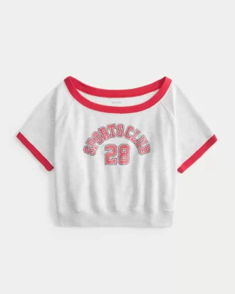 Easy Short-Sleeve Terry Fleece Graphic Sweatshirt