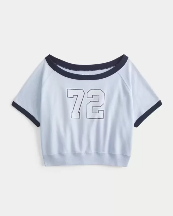 Easy Short-Sleeve Terry Fleece Graphic Sweatshirt