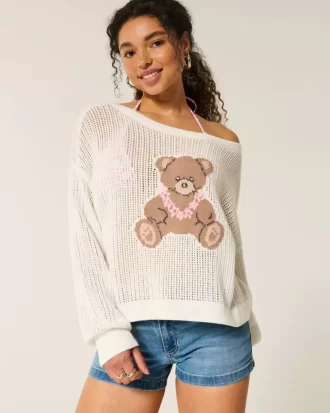 Easy Stitchy Graphic Slouchy Crew Sweater