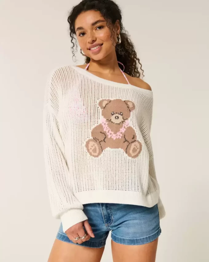 Easy Stitchy Graphic Slouchy Crew Sweater