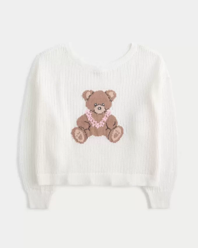 Easy Stitchy Graphic Slouchy Crew Sweater
