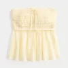 Easy Strapless Crochet Mix Babydoll Top