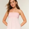 Easy Strapless Smocked Babydoll Top