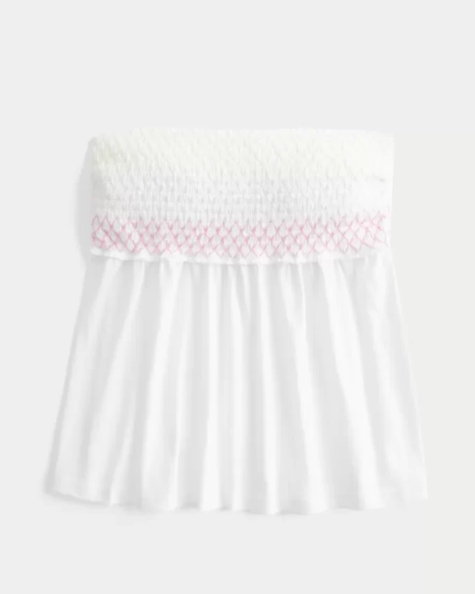 Easy Strapless Smocked Babydoll Top