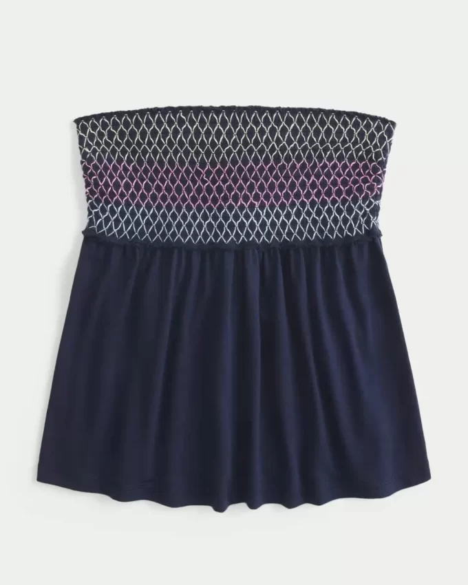 Easy Strapless Smocked Babydoll Top