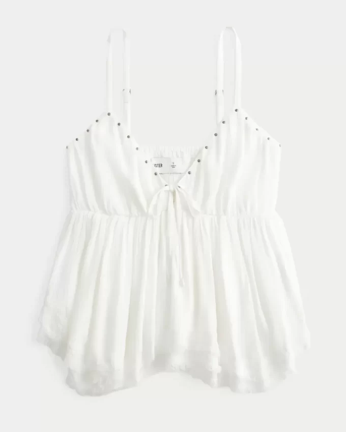 Easy Studded Babydoll Top