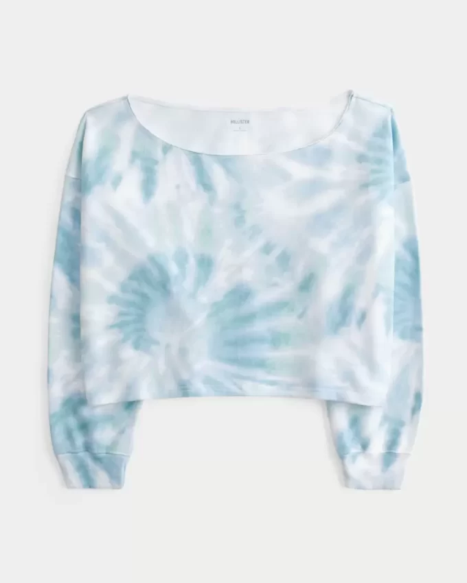 Easy Tie-Dye Double Off-the-Shoulder Sweatshirt