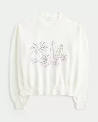 Easy West Coast Beach Graphic Crew Sweater