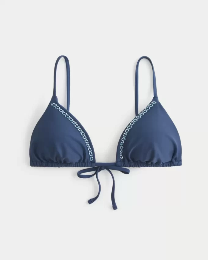 Embellished Triangle Bikini Top
