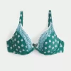 Embroidered Stitch Plunge Underwire Bikini Top