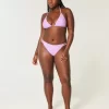 Embroidered Stitch Triangle Bikini Top