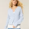 Eyelet Crew Cardigan