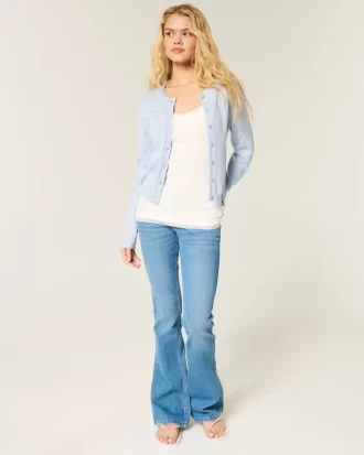 Eyelet Crew Cardigan
