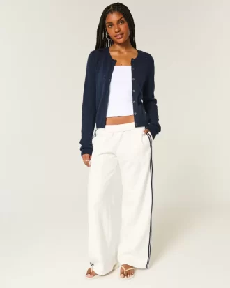 Eyelet Crew Cardigan