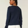 Eyelet Crew Cardigan