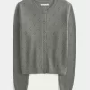 Eyelet Crew Cardigan