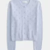 Eyelet Crew Cardigan