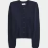 Eyelet Crew Cardigan