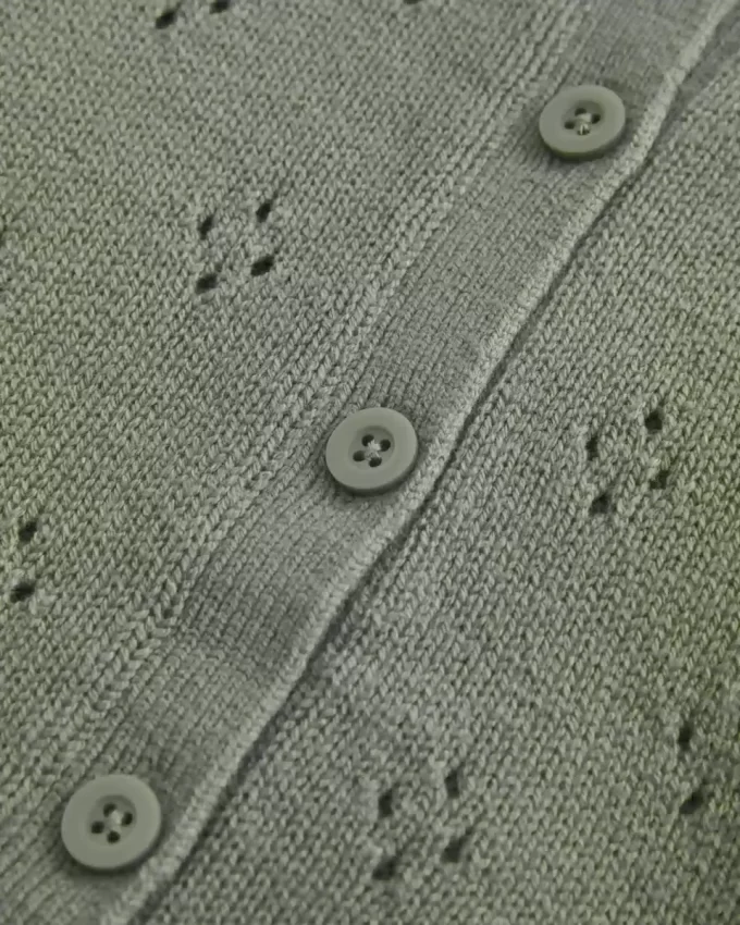 Eyelet Crew Cardigan