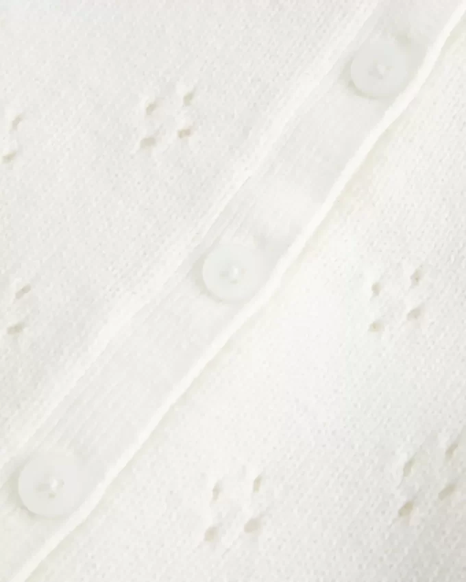 Eyelet Crew Cardigan