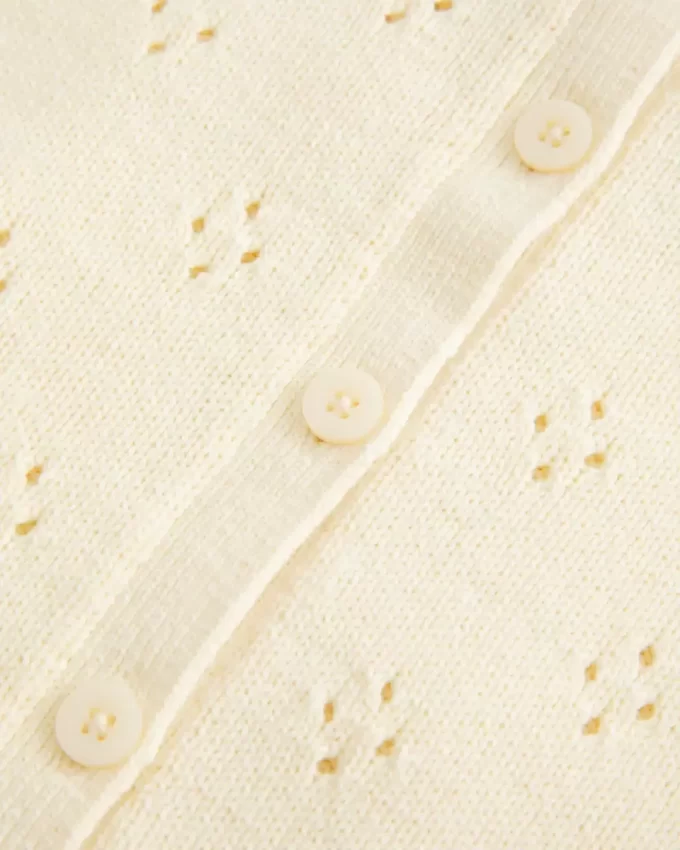 Eyelet Crew Cardigan