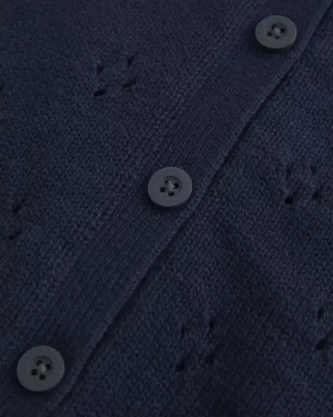 Eyelet Crew Cardigan