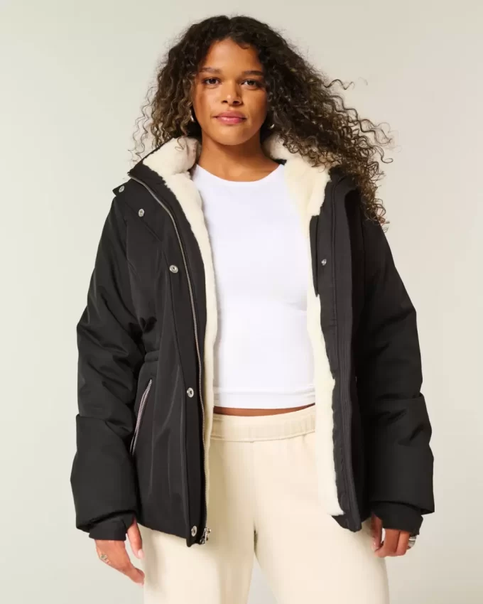 Faux Fur-Lined All-Weather Jacket