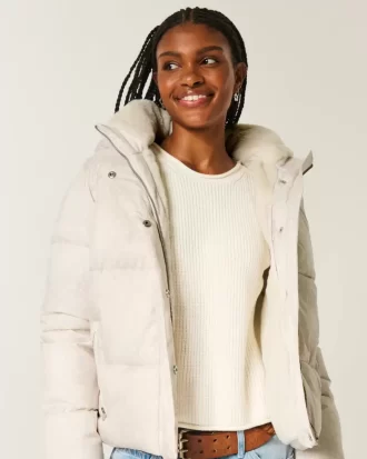 Faux Fur-Lined Puffer Jacket