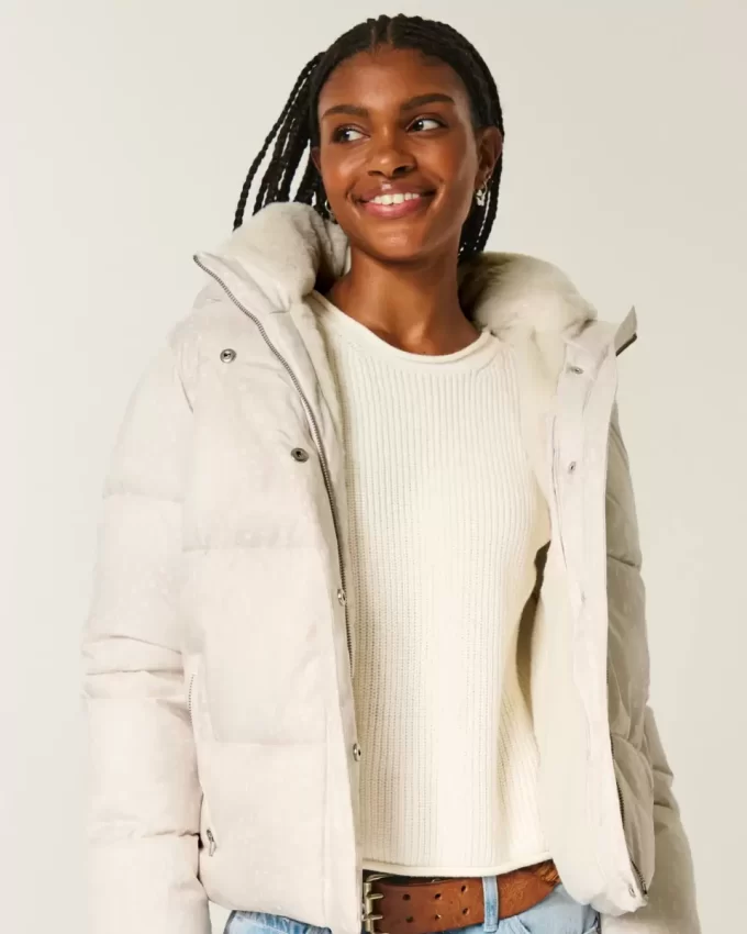 Faux Fur-Lined Puffer Jacket