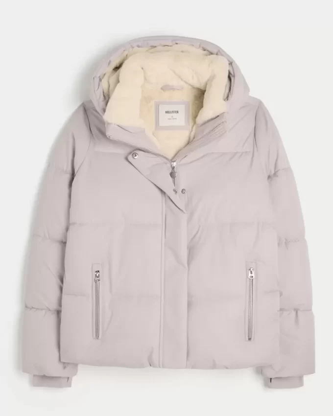Faux Fur-Lined Puffer Jacket