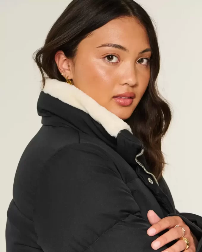 Faux Fur-Lined Puffer Jacket