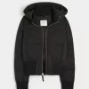 Faux Fur Trim Puffer Bomber Jacket