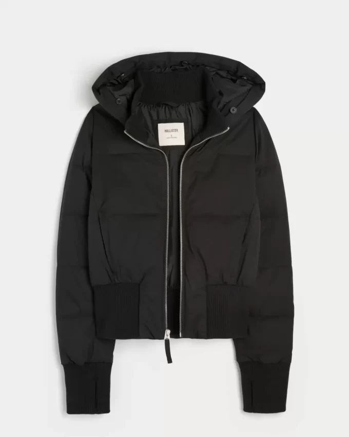 Faux Fur Trim Puffer Bomber Jacket
