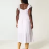 Flutter Sleeve Double-Tie Midi Dress
