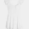 Flutter Sleeve Pinch Bust Mini Skort Dress