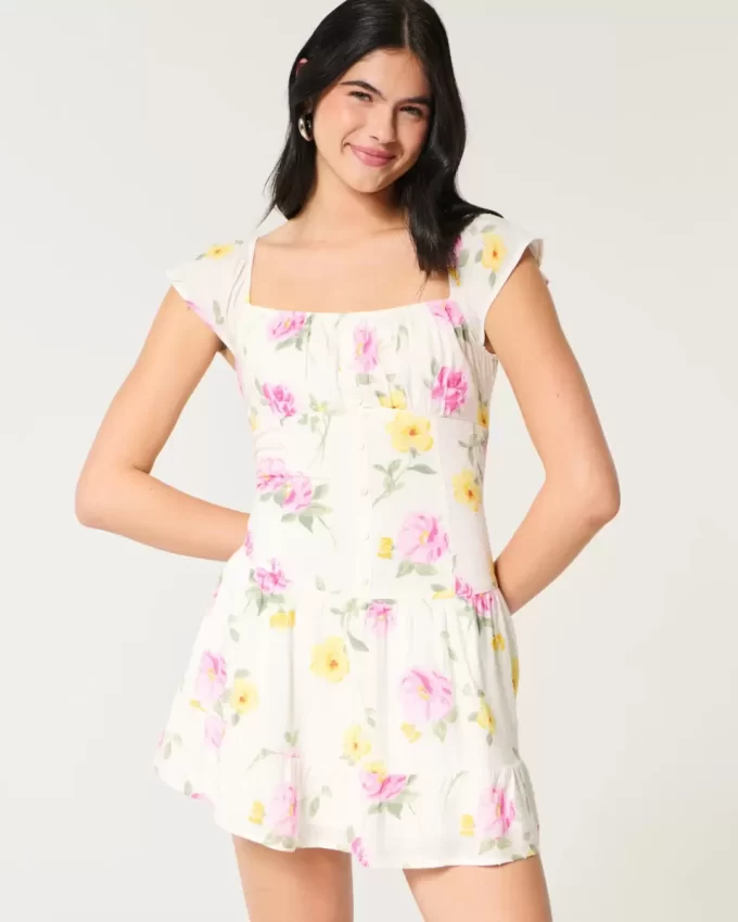 Flutter Sleeve Skort Dress