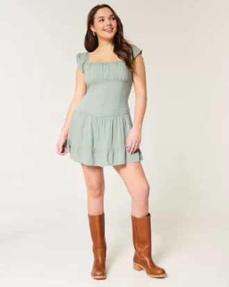 Flutter Sleeve Skort Dress