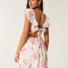 Flutter Sleeve V-Waist Mini Dress