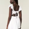 Flutter Sleeve V-Waist Mini Dress